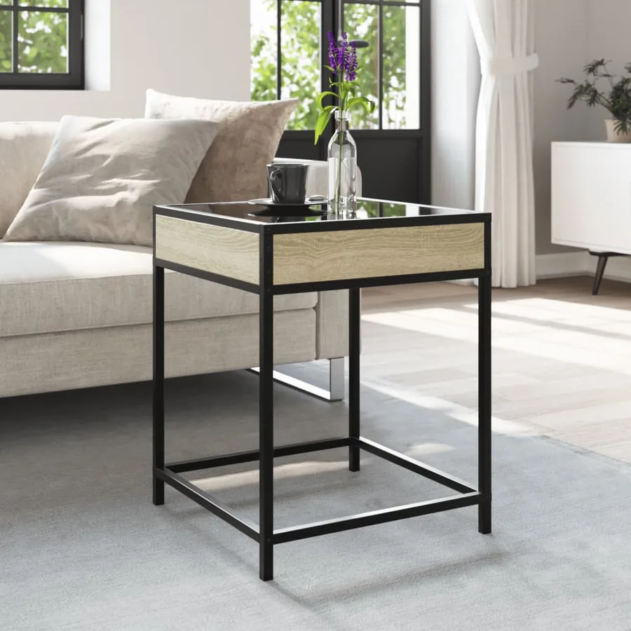 Table basse avec LED Infinity chêne sonoma 40x40x51 cm - 4
