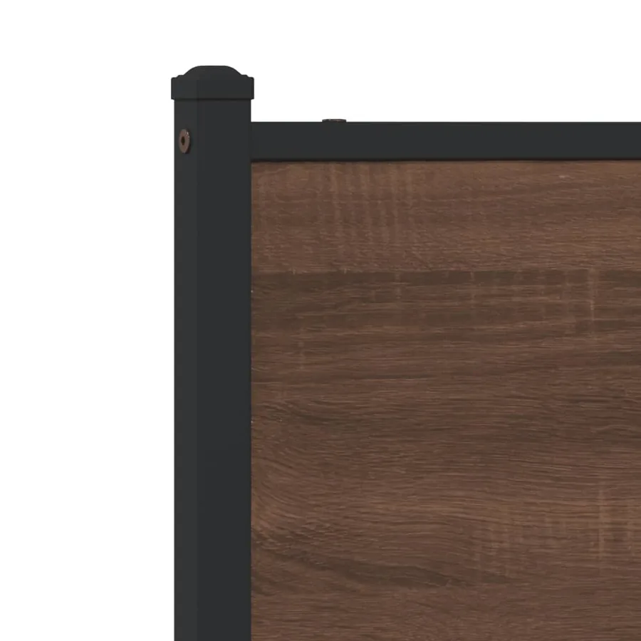 Cadre de lit en métal sans matelas chêne marron 90x200 cm - 9