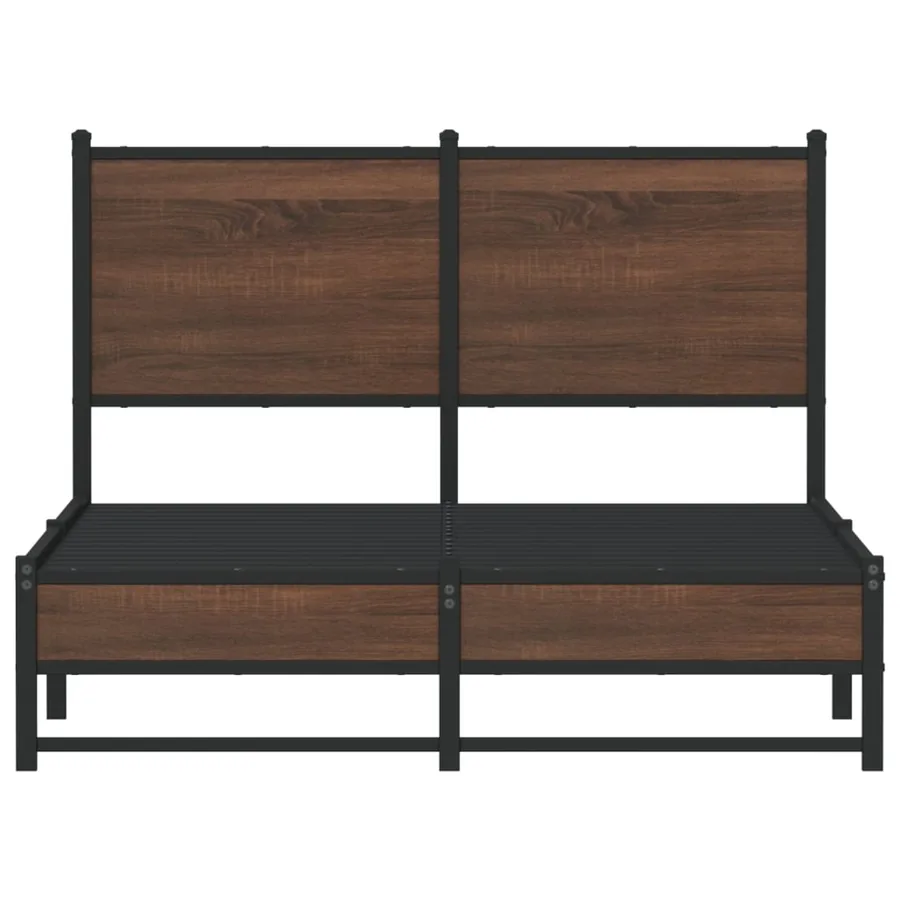 Cadre de lit en métal sans matelas chêne marron 120x200 cm - 5