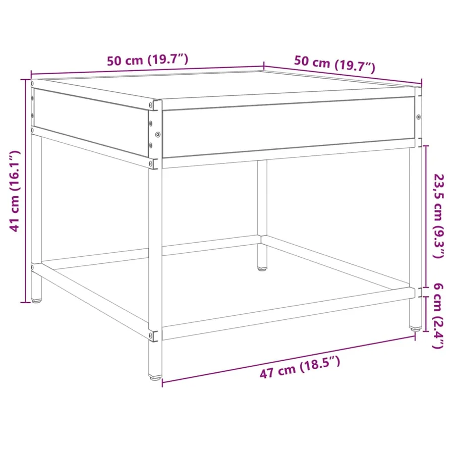 Table basse avec LED infini chêne sonoma 50x50x41 cm - 13