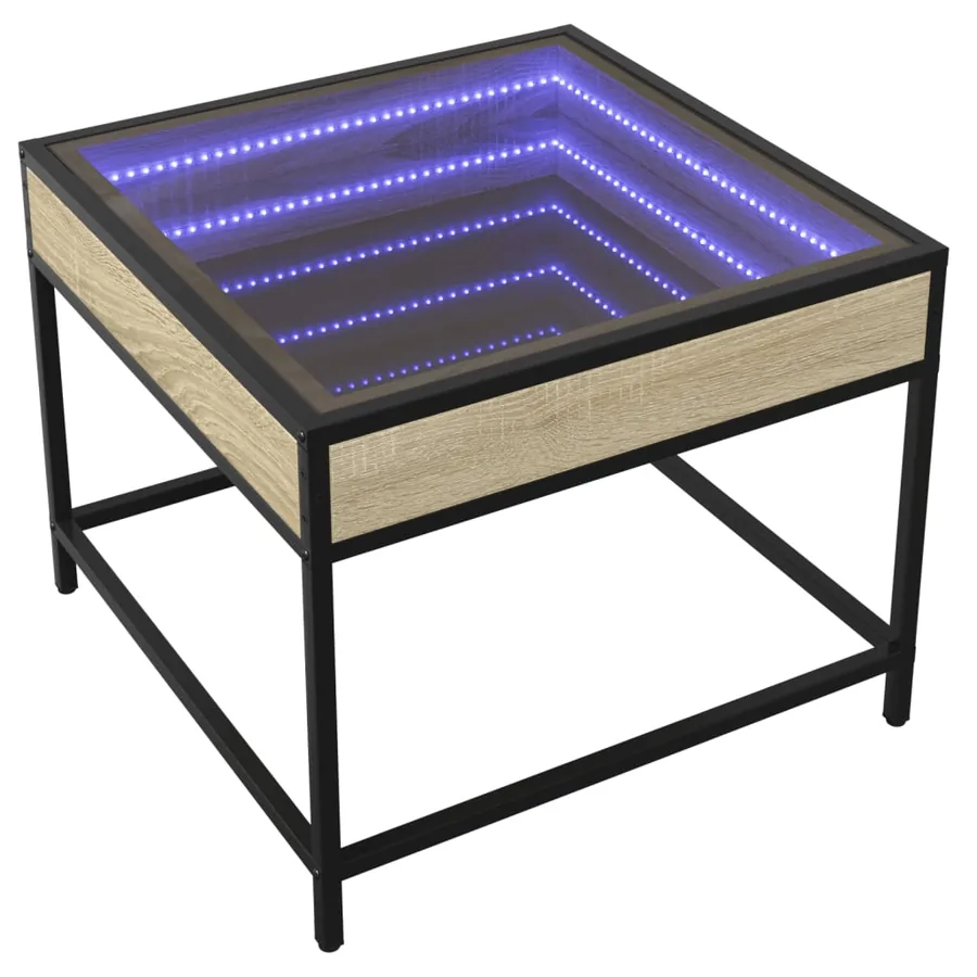 Table basse avec LED infini chêne sonoma 50x50x41 cm - 3
