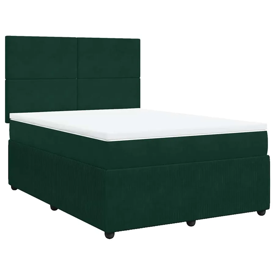 Sommier à lattes de lit et matelas Vert foncé 140x190cm Velours - 2