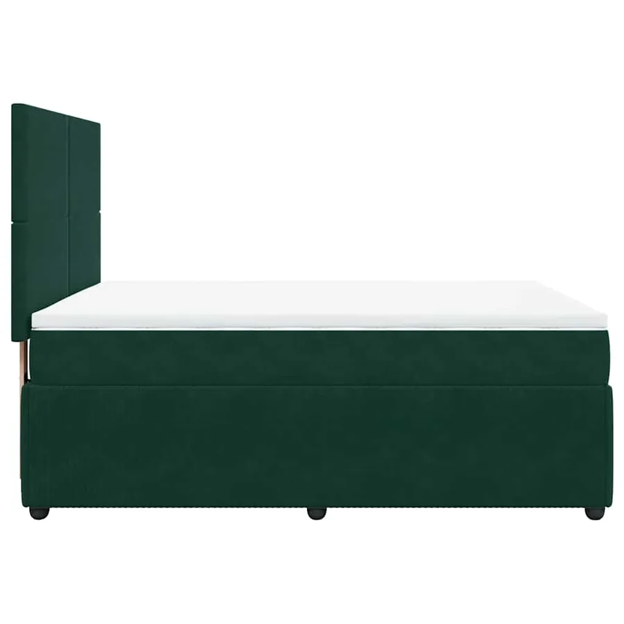Sommier à lattes de lit et matelas Vert foncé 140x190cm Velours - 5