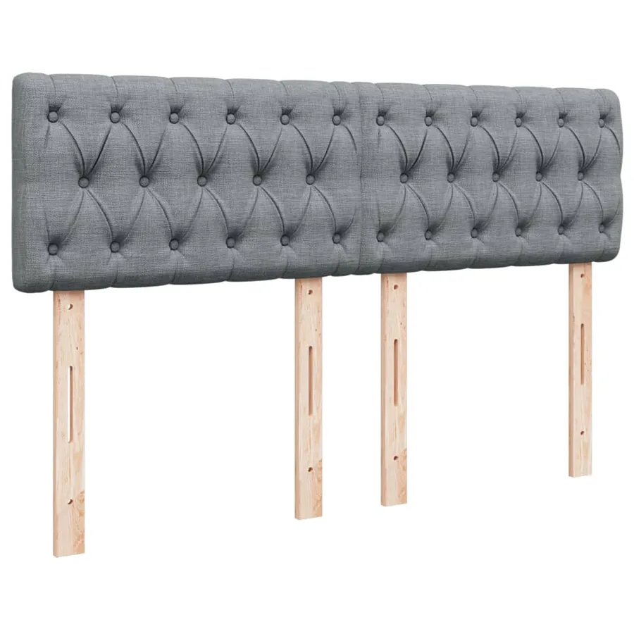 Sommier à lattes de lit avec matelas Gris clair 140x200cm Tissu - 12