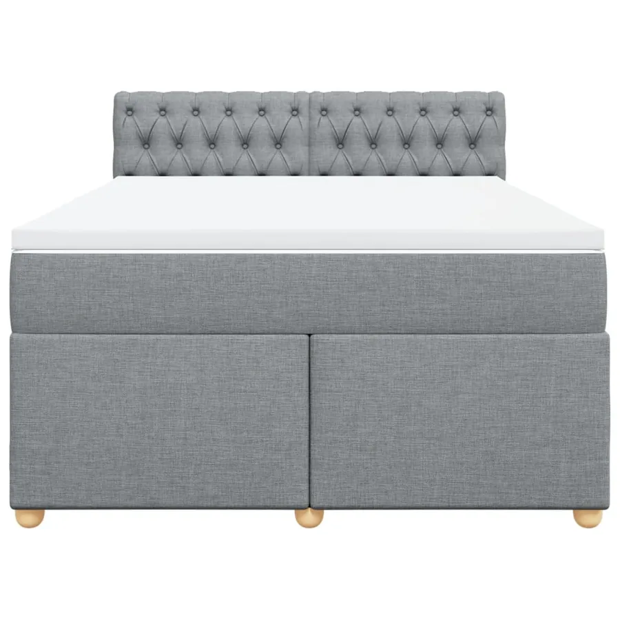 Sommier à lattes de lit avec matelas Gris clair 140x200cm Tissu - 6