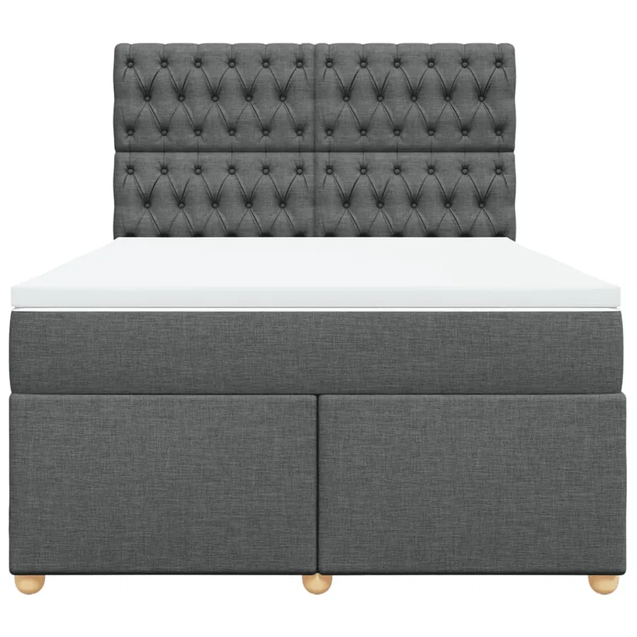 Sommier à lattes de lit avec matelas Gris foncé 160x200cm Tissu - 6