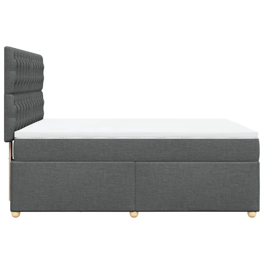 Sommier à lattes de lit avec matelas Gris foncé 160x200cm Tissu - 7