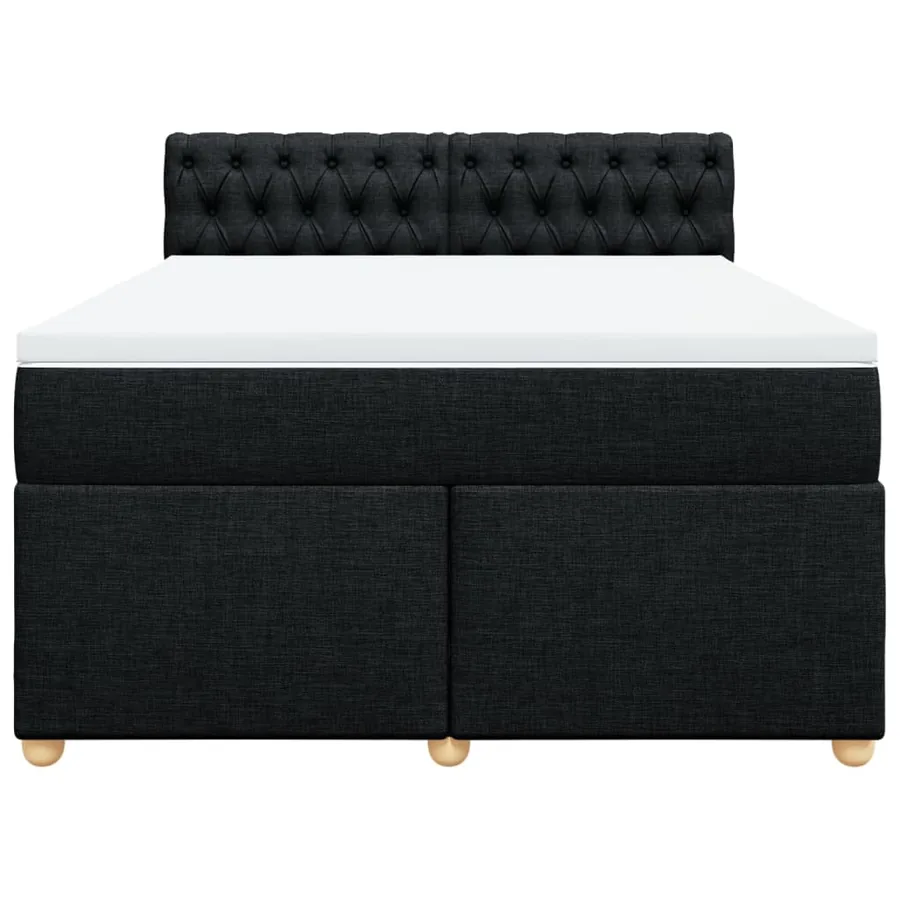 Sommier à lattes de lit avec matelas Noir 140x200 cm Tissu - 6