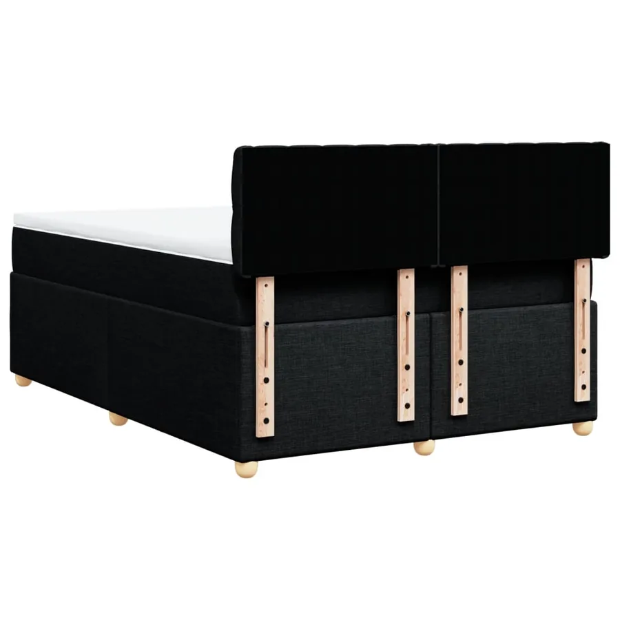 Sommier à lattes de lit avec matelas Noir 140x200 cm Tissu - 8