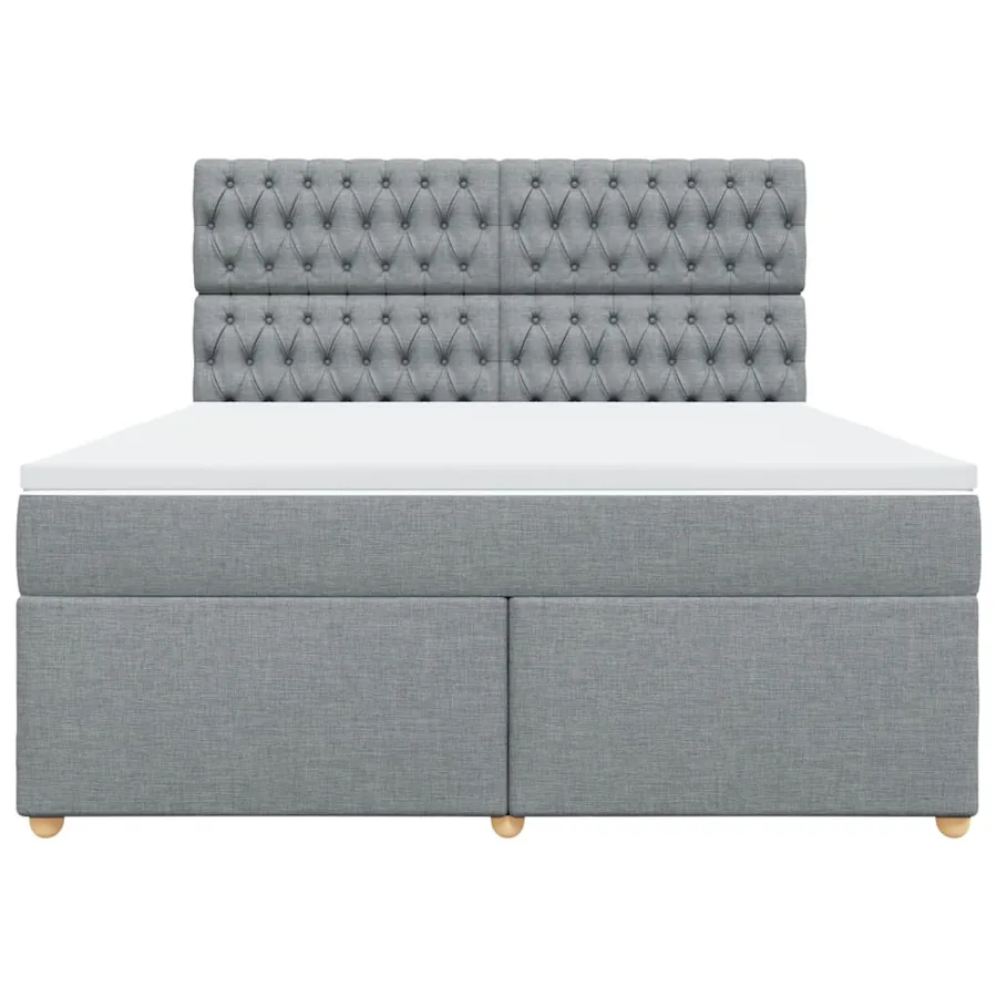 Sommier à lattes de lit avec matelas Gris clair 180x200cm Tissu - 6
