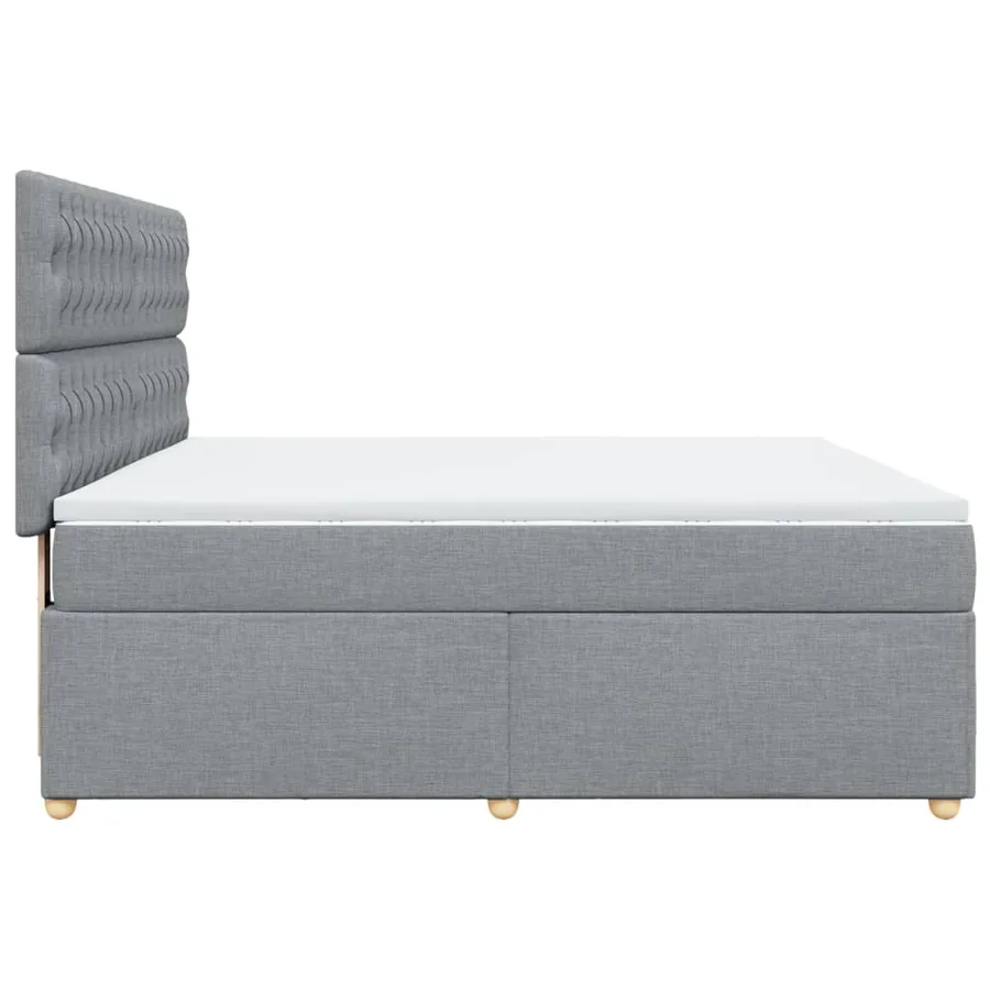 Sommier à lattes de lit avec matelas Gris clair 180x200cm Tissu - 7