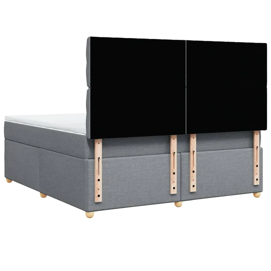 Sommier à lattes de lit avec matelas Gris clair 180x200cm Tissu - 8