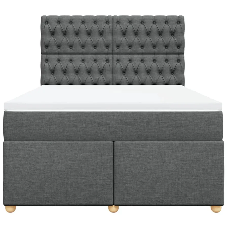 Sommier à lattes de lit avec matelas Gris foncé 160x200cm Tissu - 4