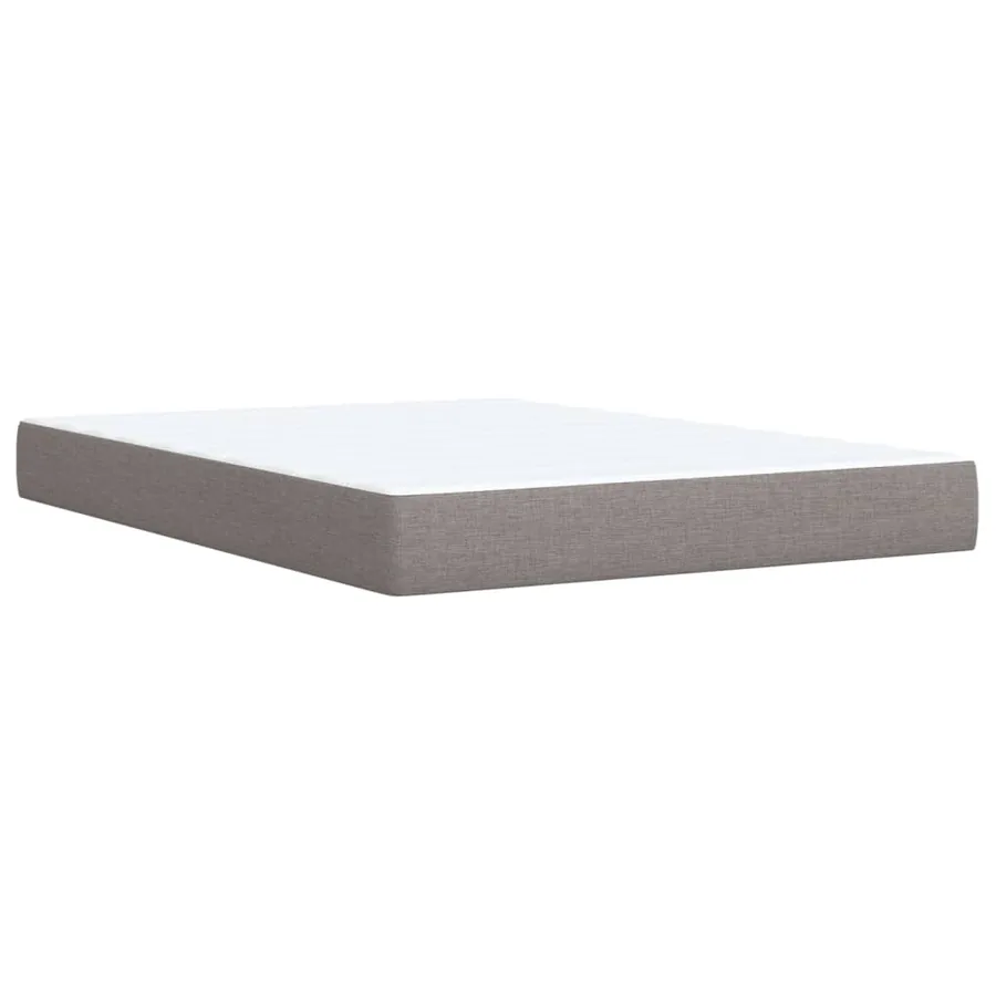 Sommier à lattes de lit avec matelas Taupe 140x190 cm Tissu - 8