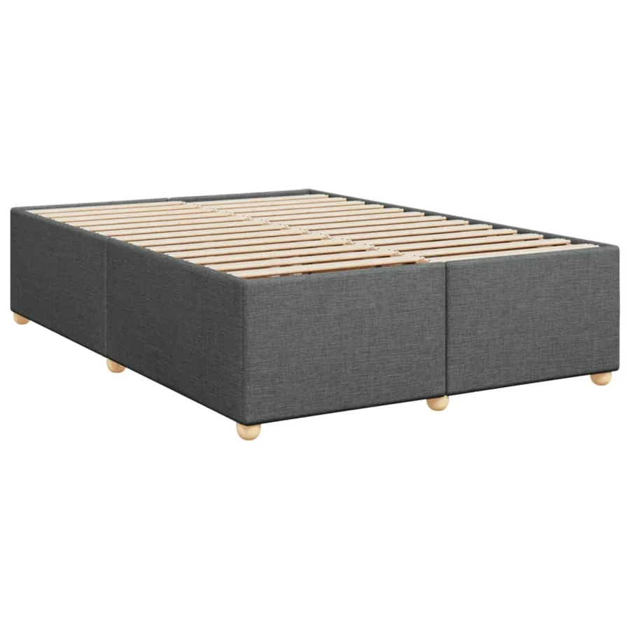 Sommier à lattes de lit avec matelas Gris foncé 140x190cm Tissu - 10