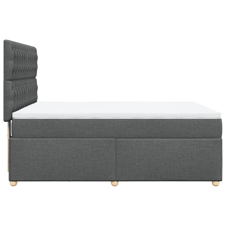 Sommier à lattes de lit avec matelas Gris foncé 140x190cm Tissu - 7