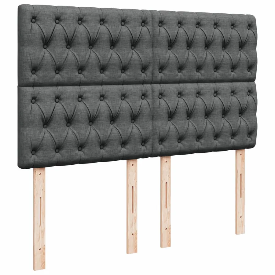 Sommier à lattes de lit avec matelas Gris foncé 140x190cm Tissu - 9
