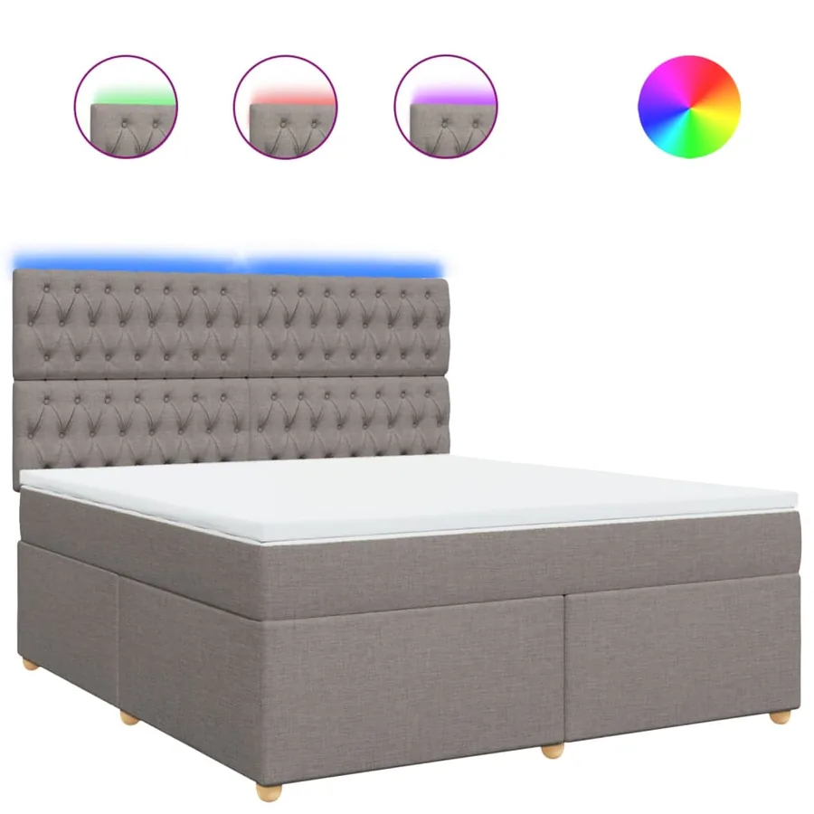 Sommier à lattes de lit avec matelas Taupe 180x200 cm Tissu - 2