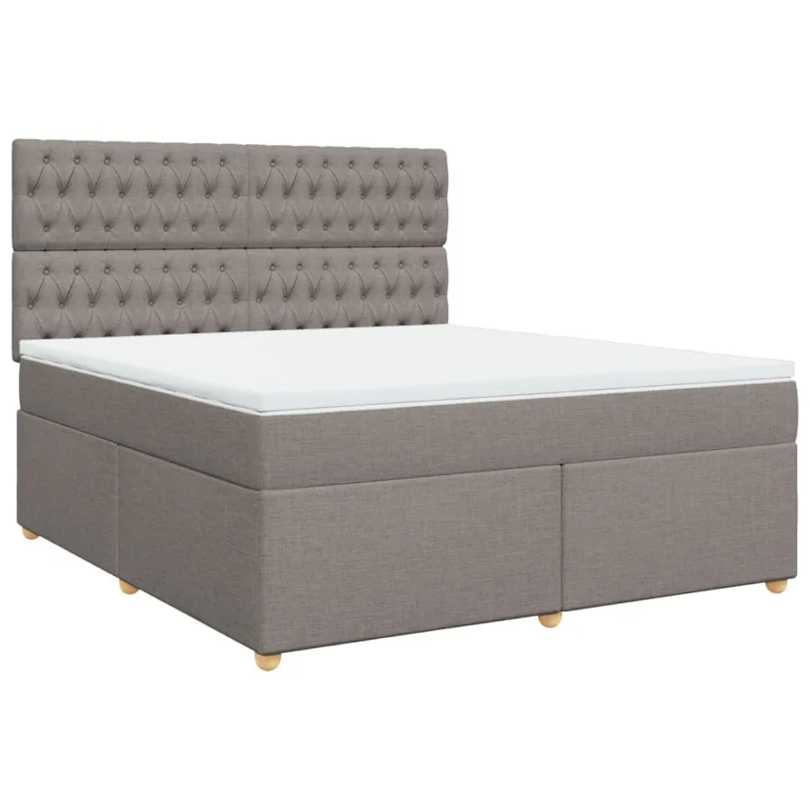 Sommier à lattes de lit avec matelas Taupe 180x200 cm Tissu - 3