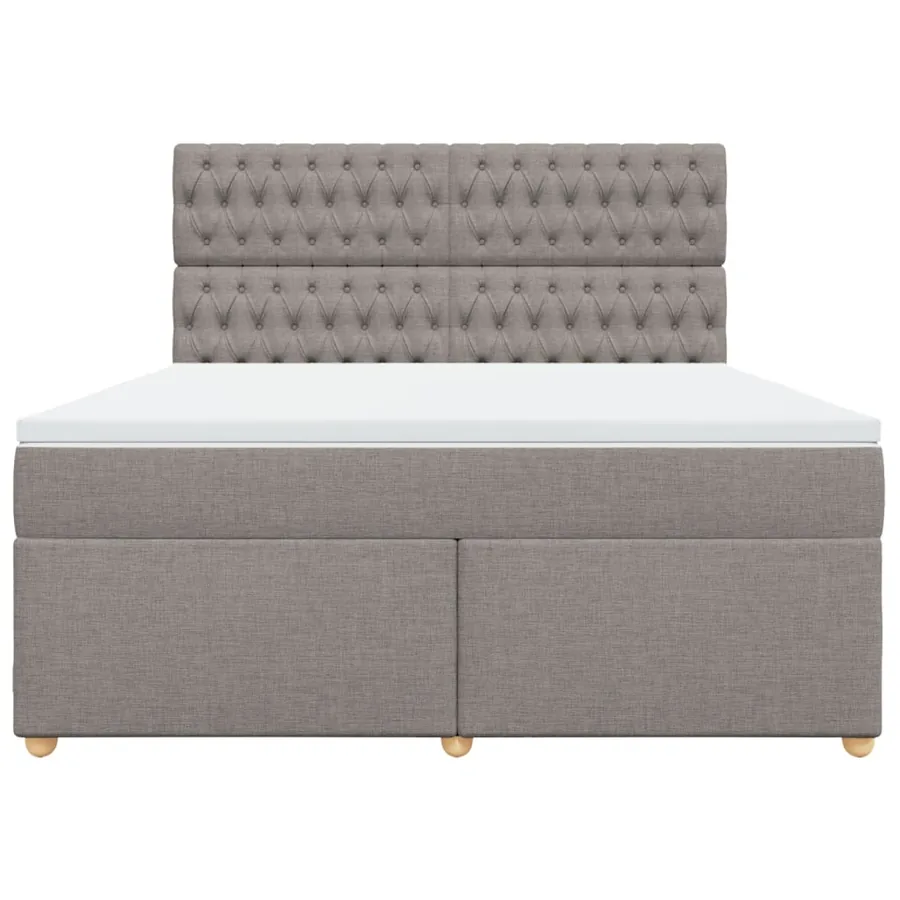 Sommier à lattes de lit avec matelas Taupe 180x200 cm Tissu - 6