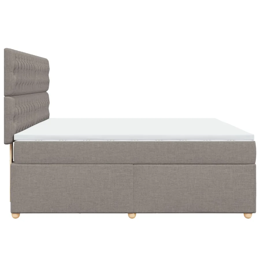 Sommier à lattes de lit avec matelas Taupe 180x200 cm Tissu - 7