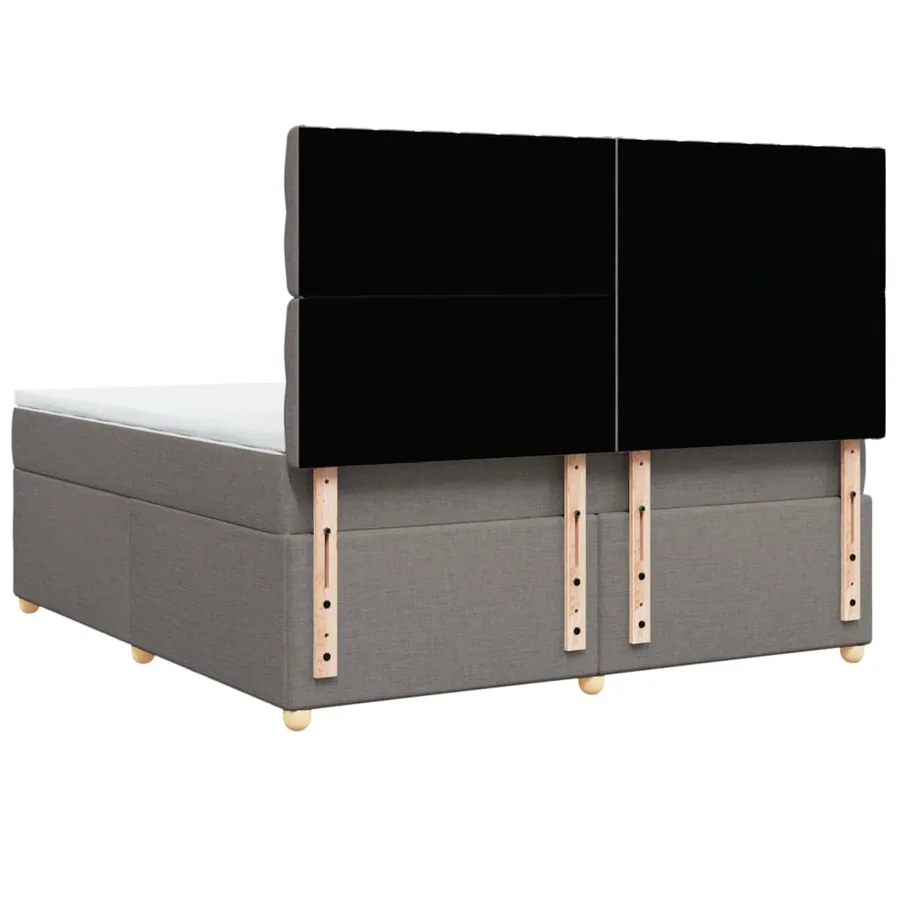 Sommier à lattes de lit avec matelas Taupe 180x200 cm Tissu - 8