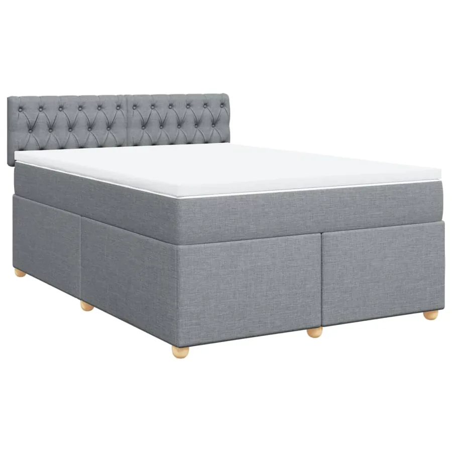 Sommier à lattes de lit avec matelas Gris clair 160x200cm Tissu - 3