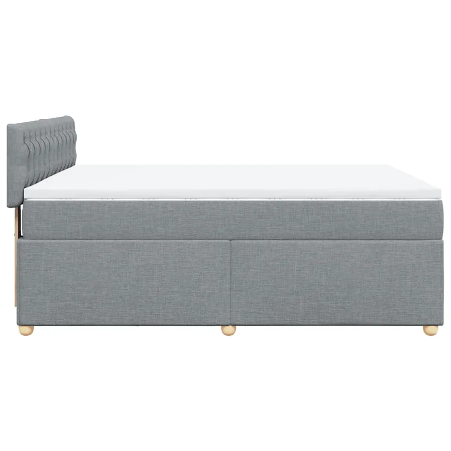 Sommier à lattes de lit avec matelas Gris clair 160x200cm Tissu - 7