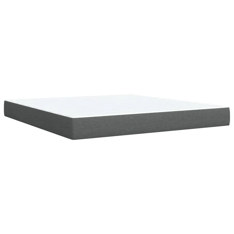 Sommier à lattes de lit avec matelas Gris foncé 180x200cm Tissu - 10