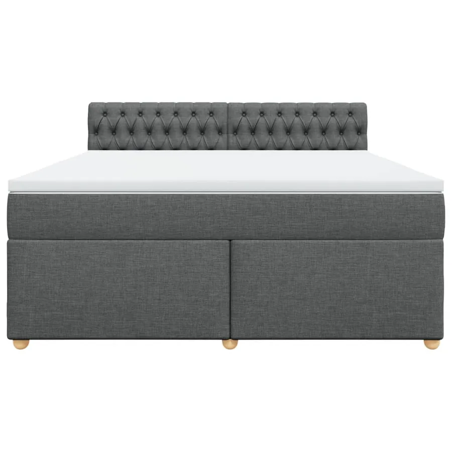 Sommier à lattes de lit avec matelas Gris foncé 180x200cm Tissu - 6