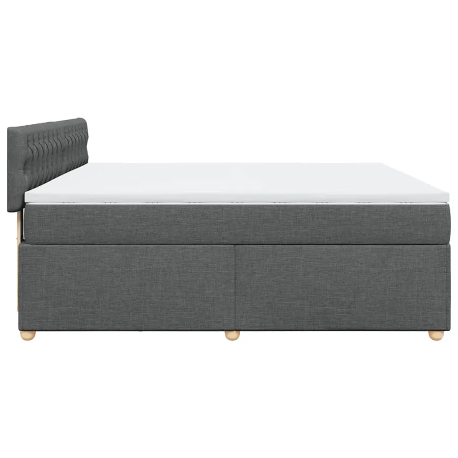 Sommier à lattes de lit avec matelas Gris foncé 180x200cm Tissu - 7