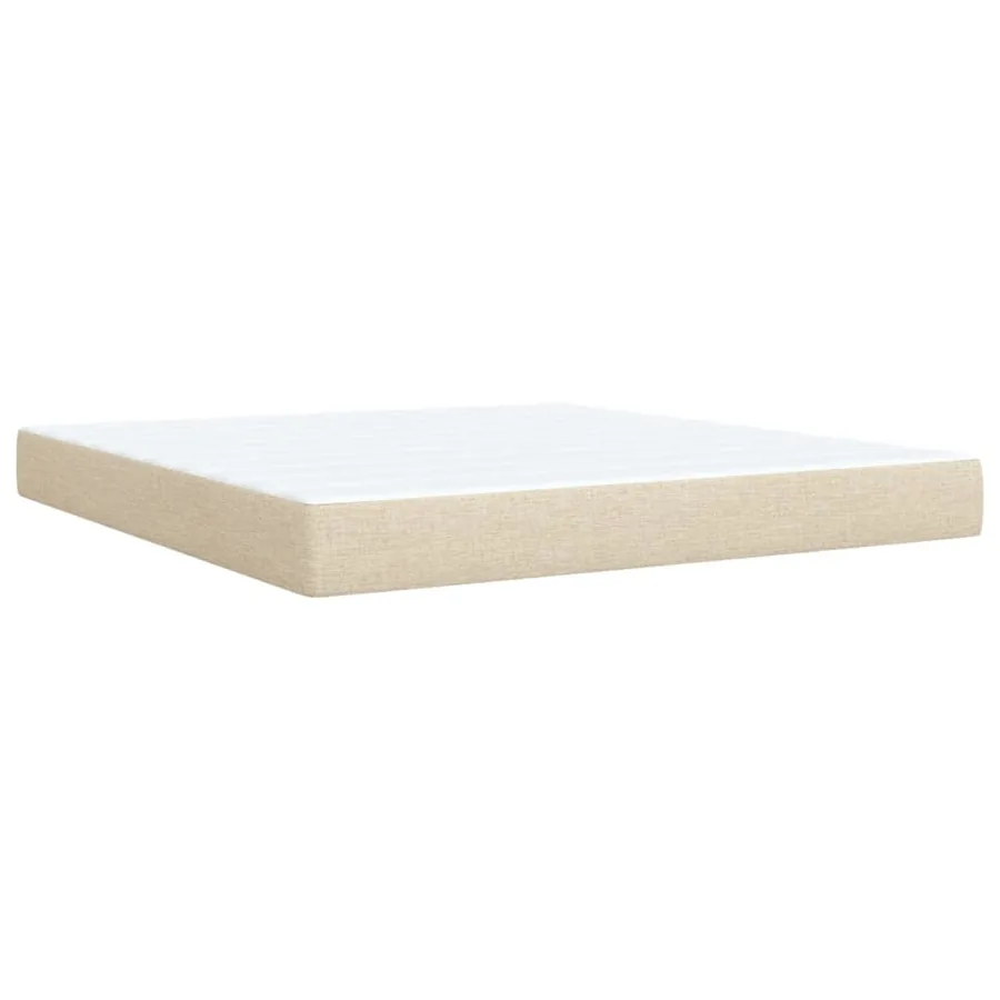 Sommier à lattes de lit avec matelas Crème 180x200 cm Tissu - 10