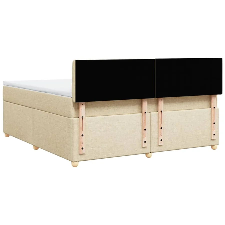 Sommier à lattes de lit avec matelas Crème 180x200 cm Tissu - 8