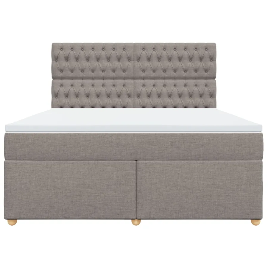 Sommier à lattes de lit avec matelas Taupe 180x200 cm Tissu - 4