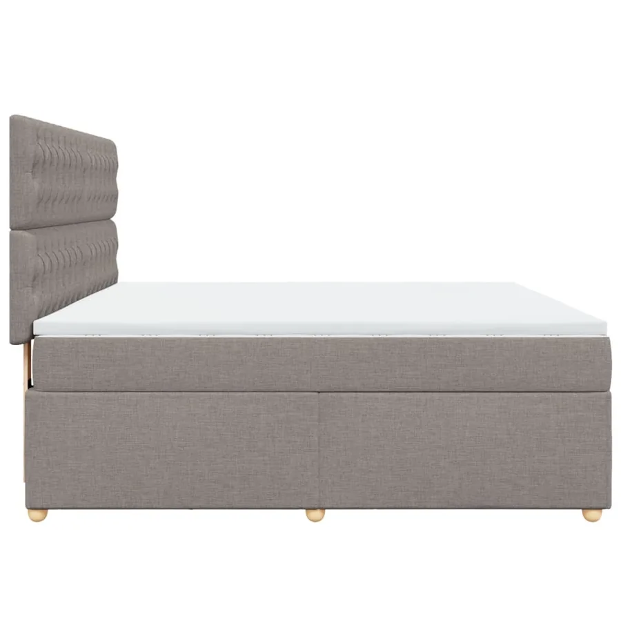 Sommier à lattes de lit avec matelas Taupe 180x200 cm Tissu - 5