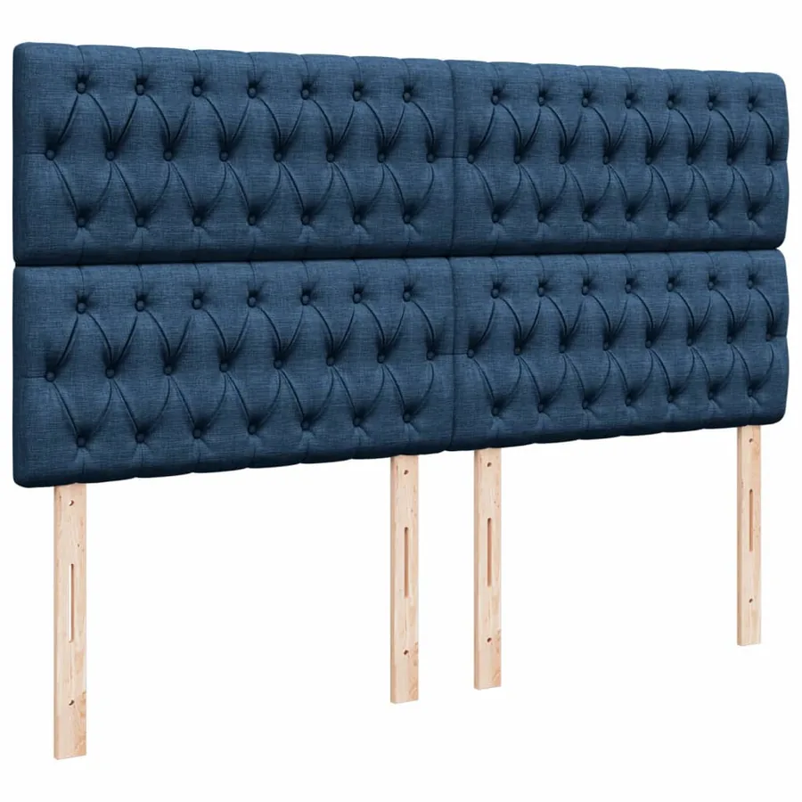 Sommier à lattes de lit avec matelas Bleu 180x200 cm Tissu - 9