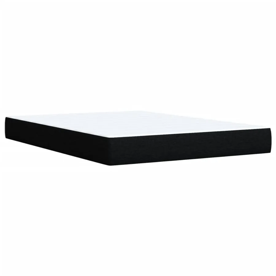 Sommier à lattes de lit avec matelas Noir 140x200 cm Tissu - 10