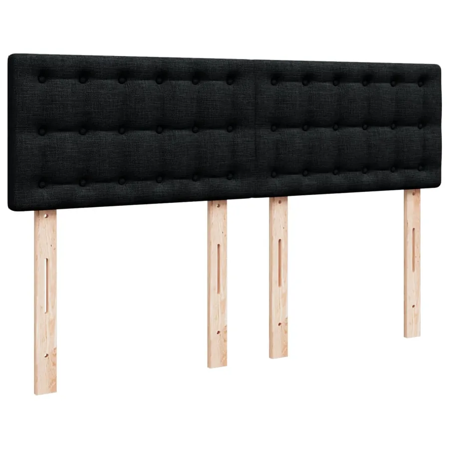 Sommier à lattes de lit avec matelas Noir 140x200 cm Tissu - 12