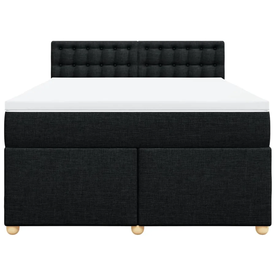 Sommier à lattes de lit avec matelas Noir 140x200 cm Tissu - 6