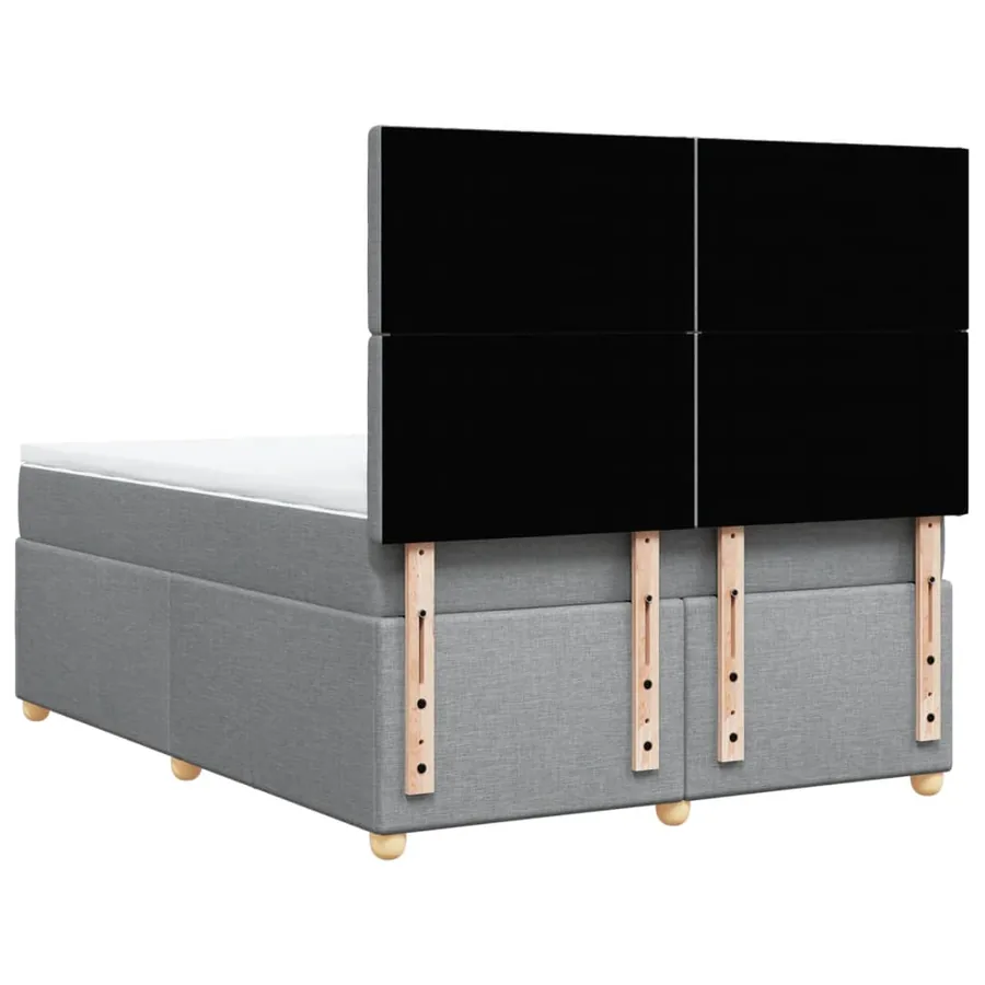 Sommier à lattes de lit avec matelas Gris clair 140x190cm Tissu - 6