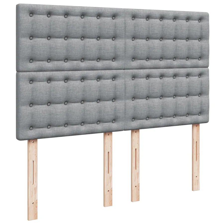 Sommier à lattes de lit avec matelas Gris clair 140x190cm Tissu - 7