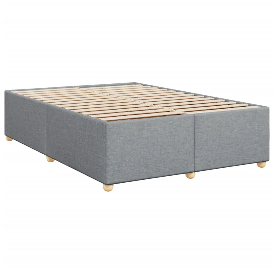 Sommier à lattes de lit avec matelas Gris clair 140x190cm Tissu - 8