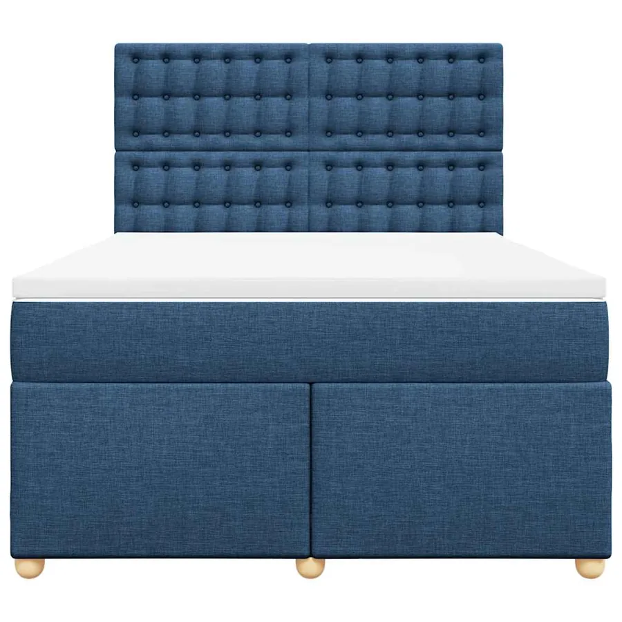Sommier à lattes de lit avec matelas Bleu 140x190 cm Tissu - 6