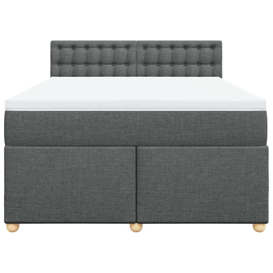 Sommier à lattes de lit avec matelas Gris foncé 160x200cm Tissu - 6