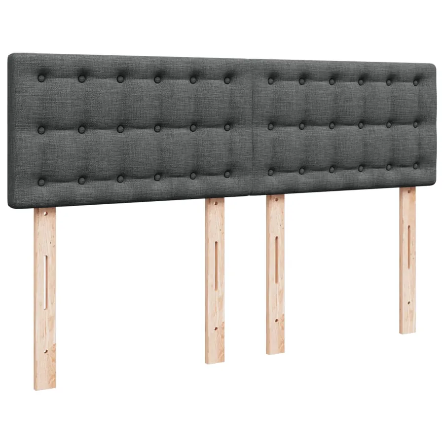 Sommier à lattes de lit avec matelas Gris foncé 140x190cm Tissu - 10