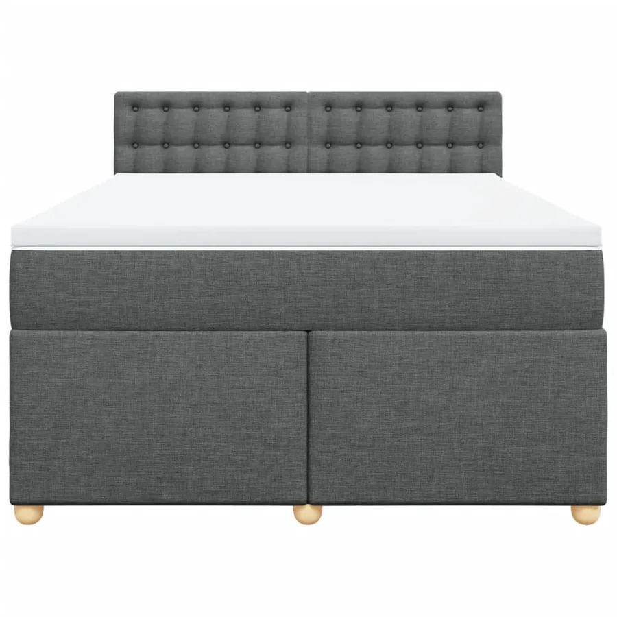 Sommier à lattes de lit avec matelas Gris foncé 140x190cm Tissu - 4