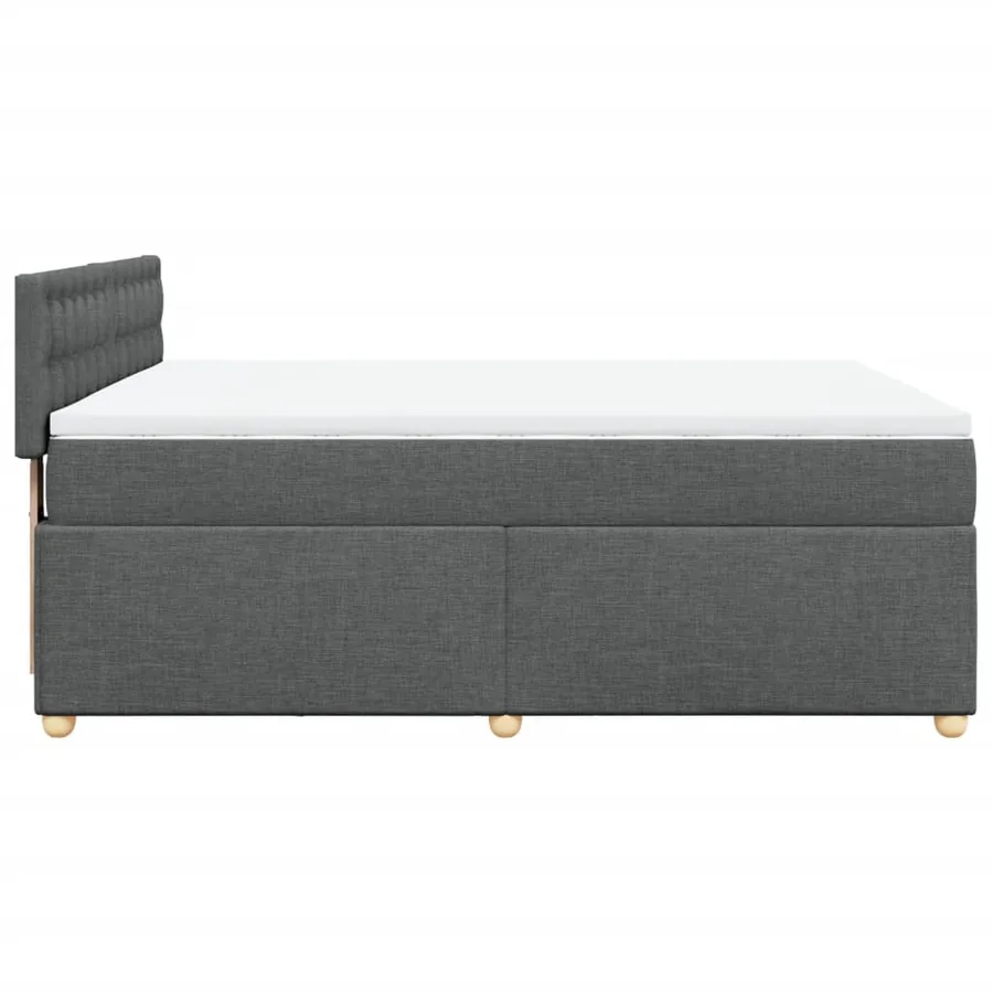 Sommier à lattes de lit avec matelas Gris foncé 140x190cm Tissu - 5