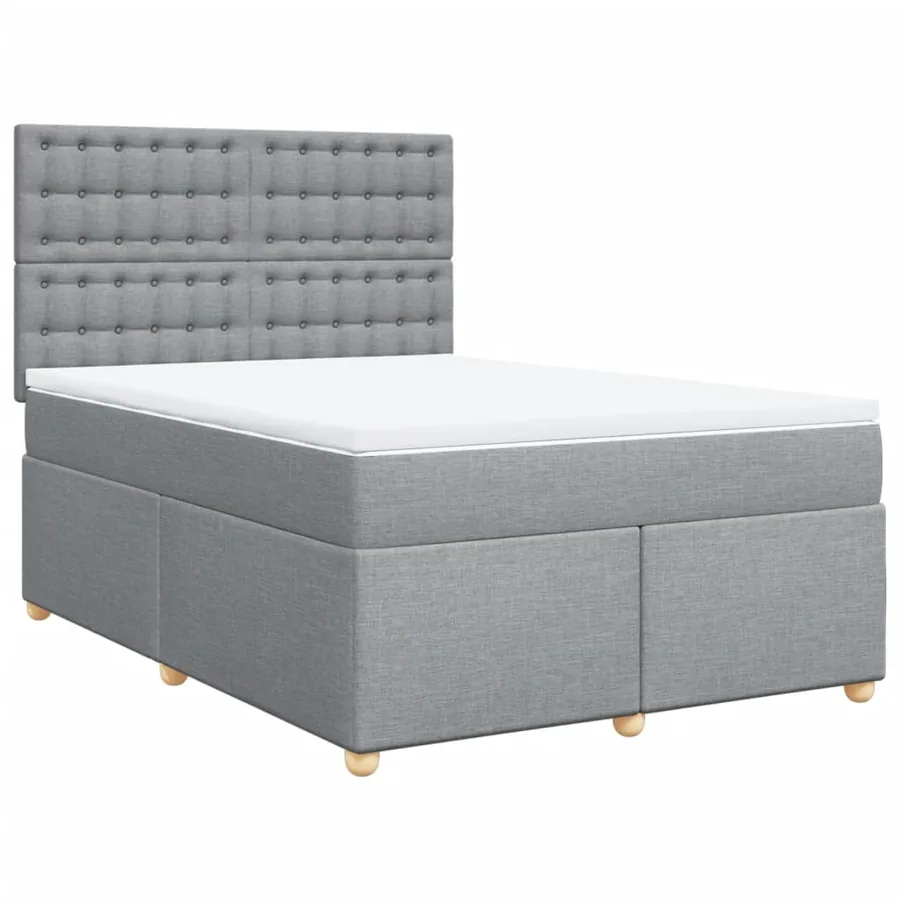 Sommier à lattes de lit avec matelas Gris clair 160x200cm Tissu - 3