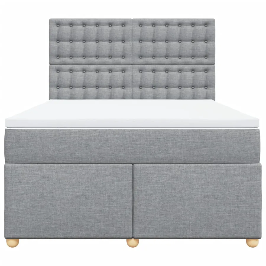 Sommier à lattes de lit avec matelas Gris clair 160x200cm Tissu - 6