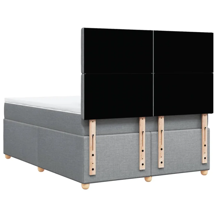 Sommier à lattes de lit avec matelas Gris clair 160x200cm Tissu - 8
